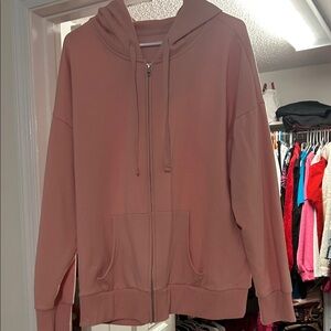 Time and Tru Women's Dusty Pink Zip-Up Hoodie — GENTLY USED!